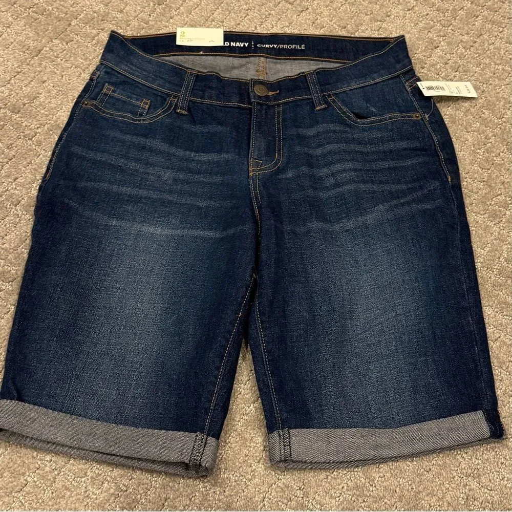 🔖 NWT Old Navy Curvy Blue Jean Shorts - 2